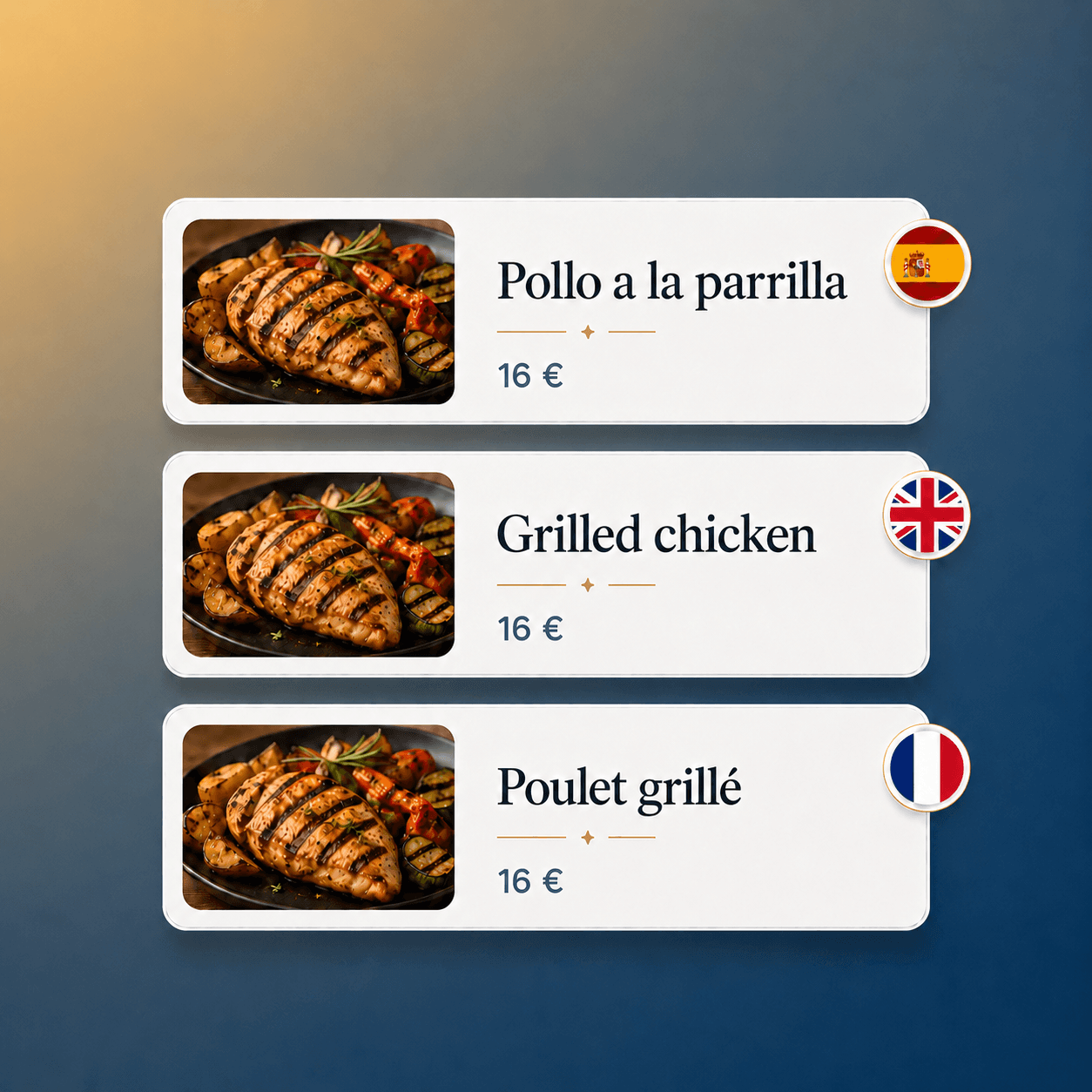 Carta digital sincronizada con los QR de las mesas